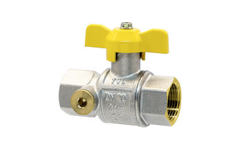 3402 - Full flow GAS ball valve f.f. with pressure measurement connection 1/4"
