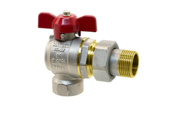 284 - Full flow angle ball valve f./m. union for manifold connection