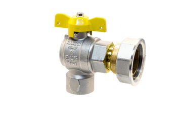3321 - Full flow angle GAS ball valve f./f. union for meter, sealable