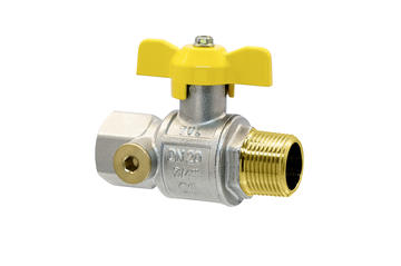 3412 - Full flow GAS ball valve m.f. with pressure measurement connection 1/4"
