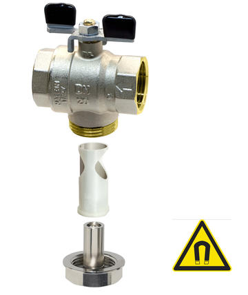 141M - SUPERFILTER Ball valve f.f. with built-in filter and magnet