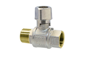 117 - Full flow ball valve m.f. with 28 mm square plug